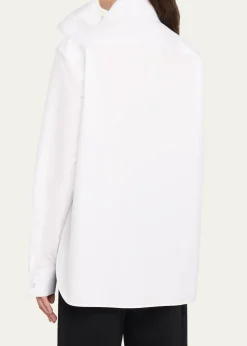 Saint LaurentBow-Detail Cotton Poplin Blouse