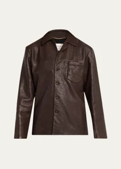 Saint LaurentBubbled Lambskin Leather Jacket