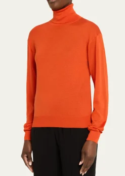 Saint LaurentCashmere-Silk Turtleneck Sweater