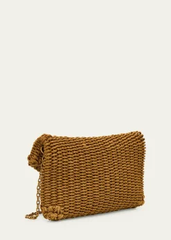 Saint LaurentCassandre YSL Woven Raffia Shoulder Bag Pouch Bag