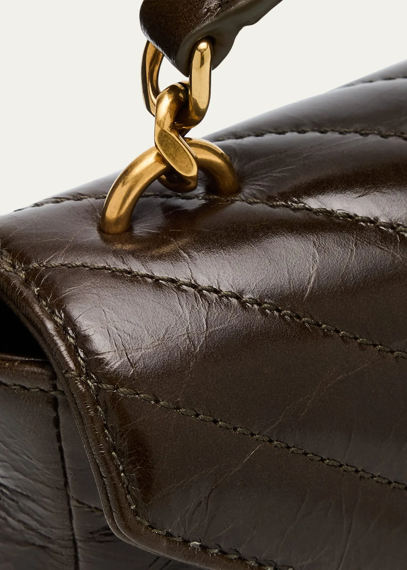 Saint LaurentCollege Mini YSL Quilted Top Handle Bag