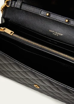 Saint LaurentEnvelope Triquilt YSL Crossbody in Grained Leather