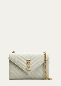 Saint LaurentEnvelope Triquilt Medium YSL Shoulder Bag in Grained Leather