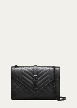 Saint LaurentEnvelope Triquilt Medium YSL Shoulder Bag in Grained Leather