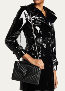 Saint LaurentEnvelope Triquilt Medium YSL Shoulder Bag in Grained Leather