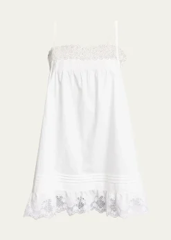 Saint LaurentGuipure Lace Sleeveless Shift Mini Dress