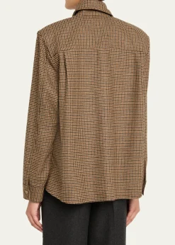 Saint LaurentHoundstooth Wool Shirt Jacket