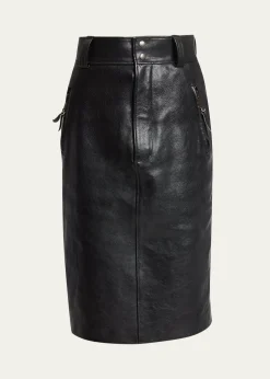 Saint LaurentLeather Pencil Skirt