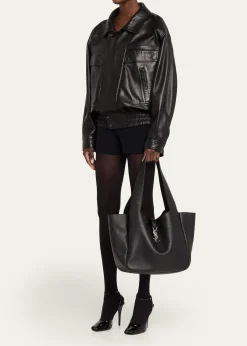 Saint LaurentLe 5 À 7 Bea YSL Tote Bag in Deer Leather