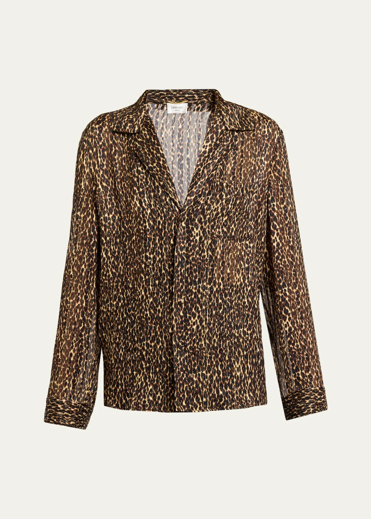 Saint LaurentLeopard-Print Pajama Blouse