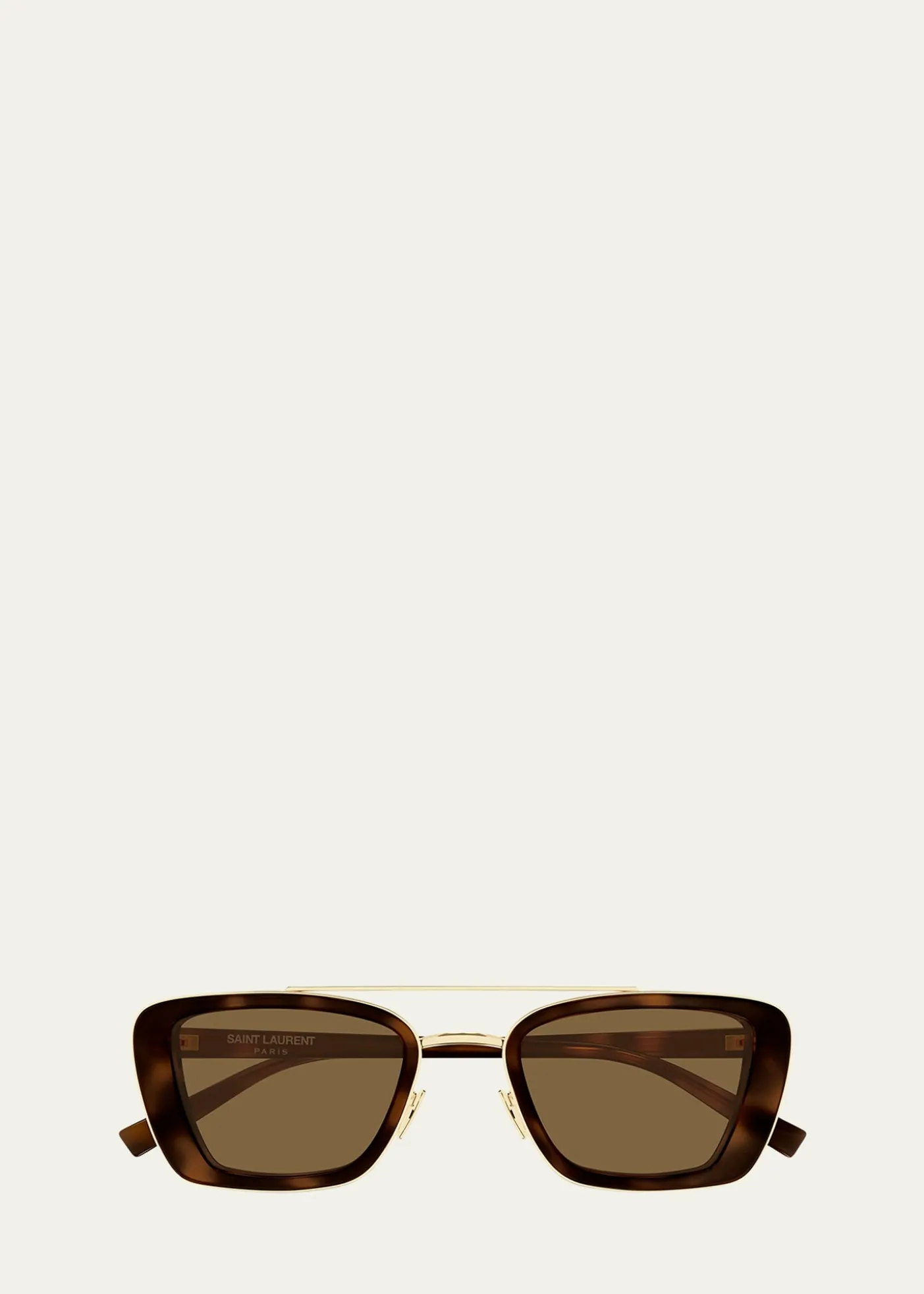 Saint Laurent50mm Acetate & Metal Rectangular Sunglasses