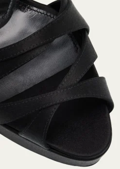 Saint Laurent110mm Chandelle Satin Platform Sandals