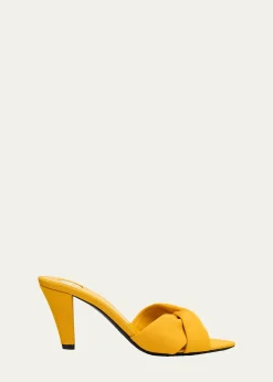 Saint Laurent75mm Franciane Satin Mule Sandals