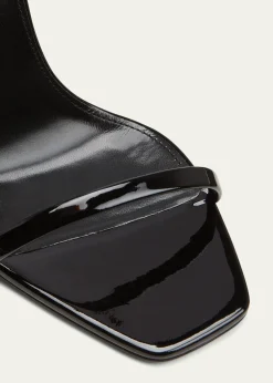 Saint Laurent110mm Opyum YSL Patent Leather Sandals with Golden Hardware