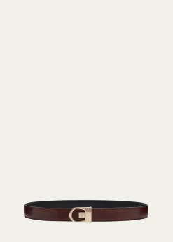 Saint LaurentNew Logo Reversible Leather Belt
