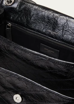 Saint LaurentNiki Large Flap YSL Shoulder Bag in Crinkled Leather
