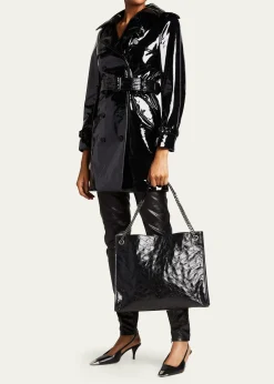 Saint LaurentNiki Medium YSL Shopper Tote Bag in Crinkled Leather