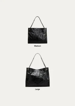 Saint LaurentNiki Medium YSL Shopper Tote Bag in Crinkled Leather
