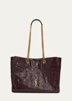 Saint LaurentNiki YSL Chevron Quilted Shopping Tote Bag