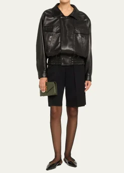 Saint LaurentSmall YSL Wallet on Chain in Grain Leather