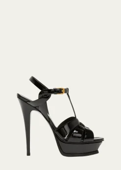Saint LaurentTribute Patent T-Strap Platform Sandals