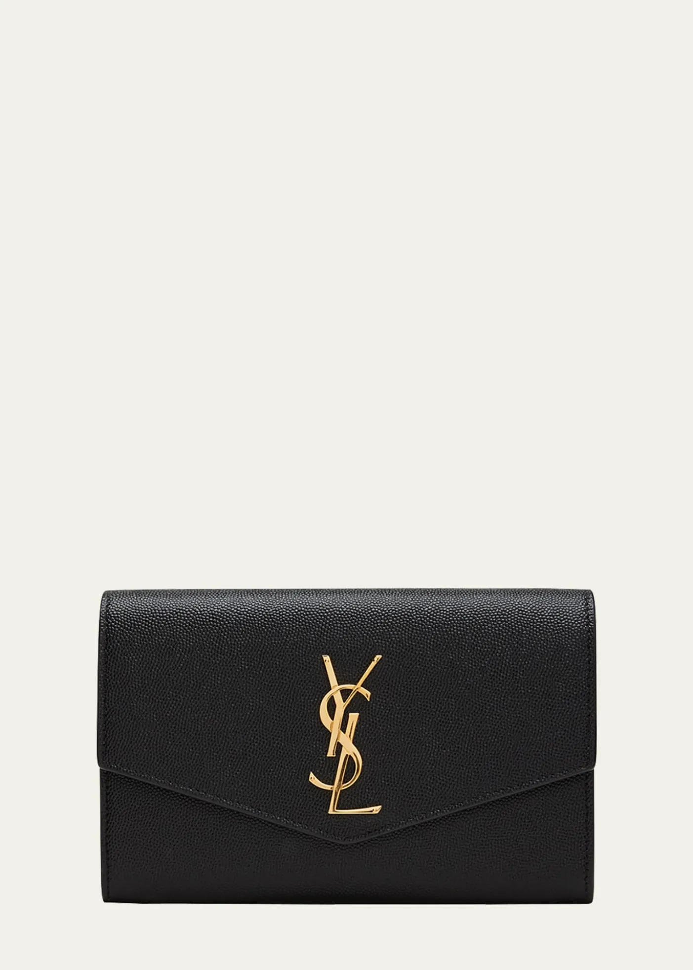 Saint LaurentUptown YSL Wallet on Chain in Grained Leather