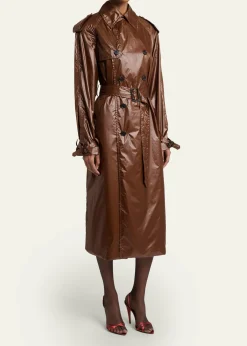 Saint LaurentWeather-Repellant Double-Breasted Trench Coat
