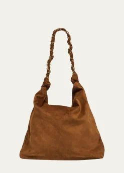 Saint LaurentYSL Chain-Embellished Suede Shoulder Bag