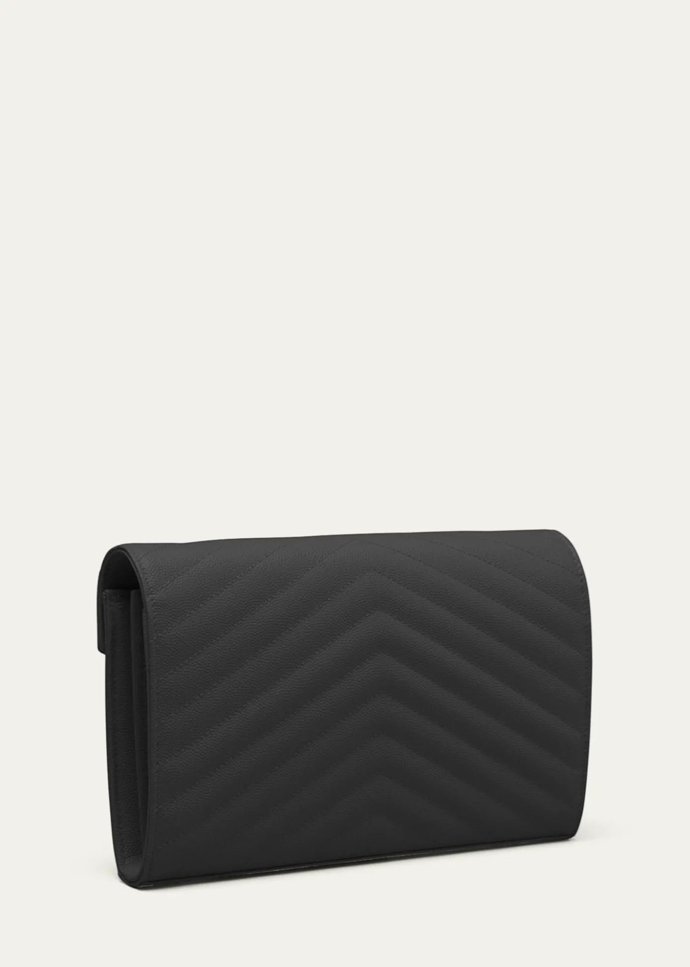 Saint LaurentYSL Monogram Large Wallet on Chain in Grained Leather