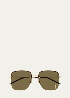 Saint LaurentYSL Rimless Square Metal Sunglasses