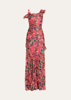 SaloniSeema Floral Silk Chiffon Maxi Dress
