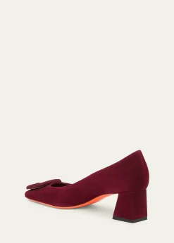 Santoni50mm Hasmig Suede Buckle Pumps