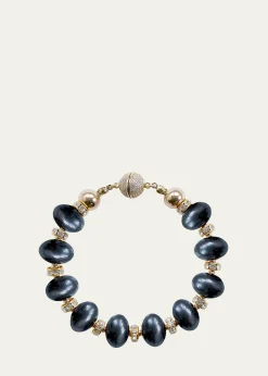 Saule LabelMika Black Coral Bracelet, 8.5"L