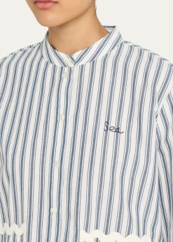 SeaRicha Stripe Long-Sleeve Cotton Top
