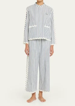 SeaRicha Stripe Long-Sleeve Cotton Top
