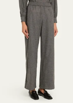 SeblineMarocaine Side-Stripe Straight-Leg Pajama Pants