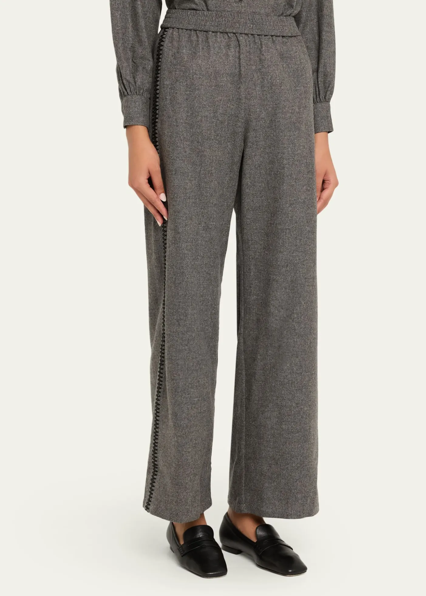 SeblineMarocaine Side-Stripe Straight-Leg Pajama Pants