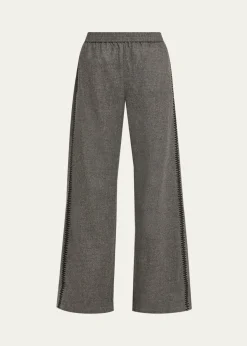 SeblineMarocaine Side-Stripe Straight-Leg Pajama Pants