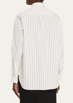 SeblineStriped Neck-Tie Button-Down Shirt