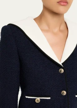 Self-PortraitBoucle Contrast Collar Jacket