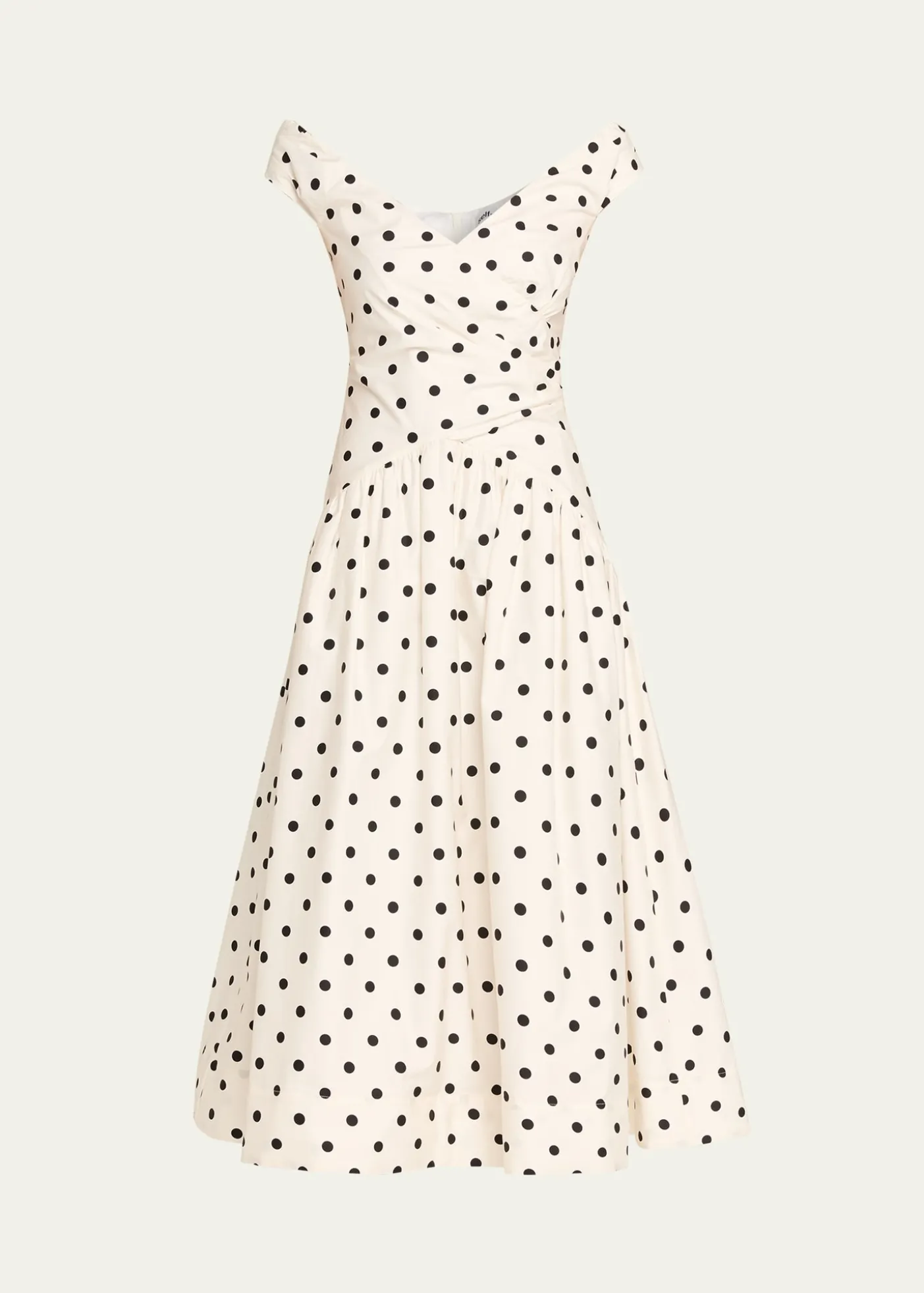 Self-PortraitPolka-Dot Cotton Midi Dress