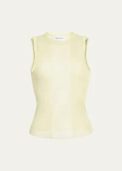 SEROYAJori Ribbed Semi-Sheer Tank Top