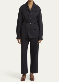 SETCHUTravel Self-Tie Wool Gabardine Safari Jacket