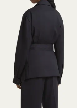 SETCHUTravel Self-Tie Wool Gabardine Safari Jacket