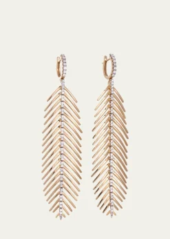 Sidney GarberFeathers That Move Earrings with Diamond Spine