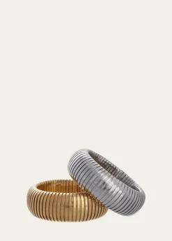 Sidney Garber18K White Gold Domed Cuff Bracelet