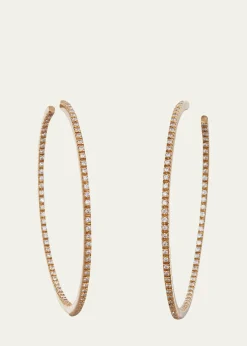 Sidney Garber18K Yellow Gold Perfect Hoop Earrings with Diamonds