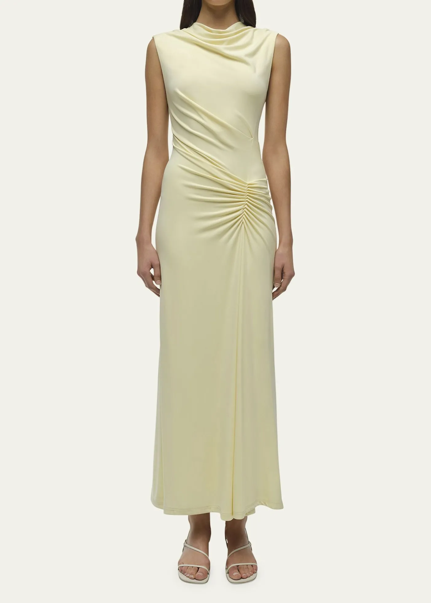 SIMKHAIAcacia Sleeveless Ruched Midi Dress