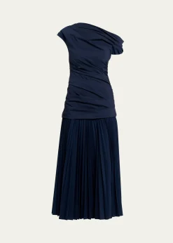SIMKHAIAmmalie Mixed-Media Midi Dress