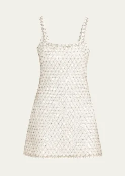 SIMKHAIBeaded Rhinestone Crepe Mini Dress